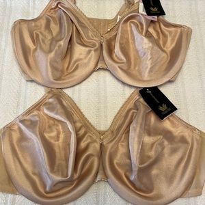 Two Beige Wacoal Minimizer Underwire Bras 38D
